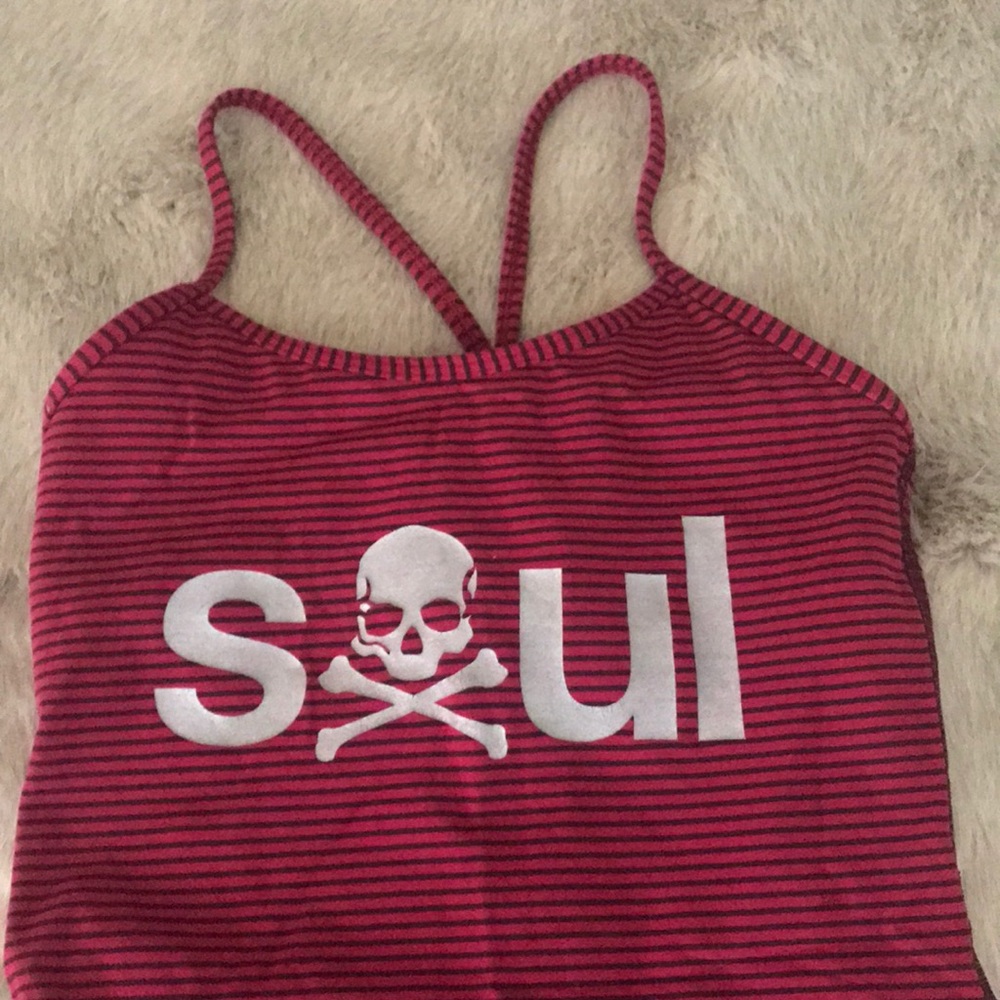 Lululemon soul cycle stripe top size 4